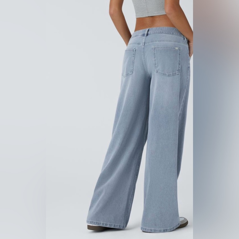 Halara Flex Asymmetric Low Rise Zipper Pockets Baggy Jeans - Picture 8 of 10